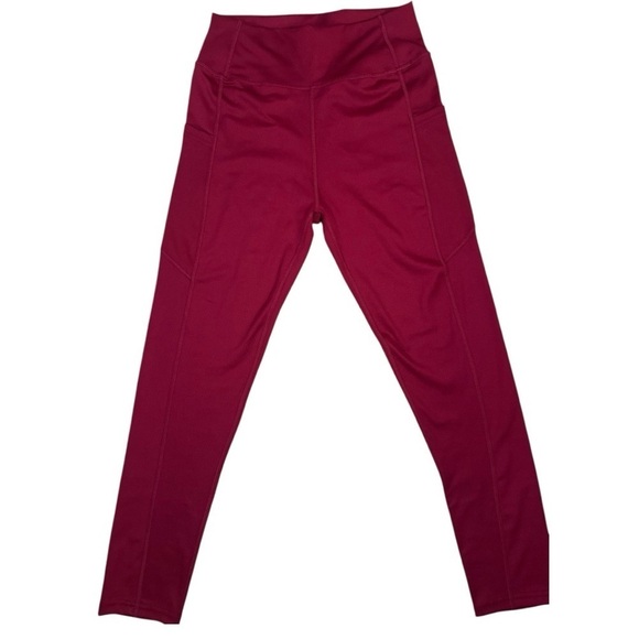 True Feat Pants - True Feat cropped leggings Deep Red Size Medium